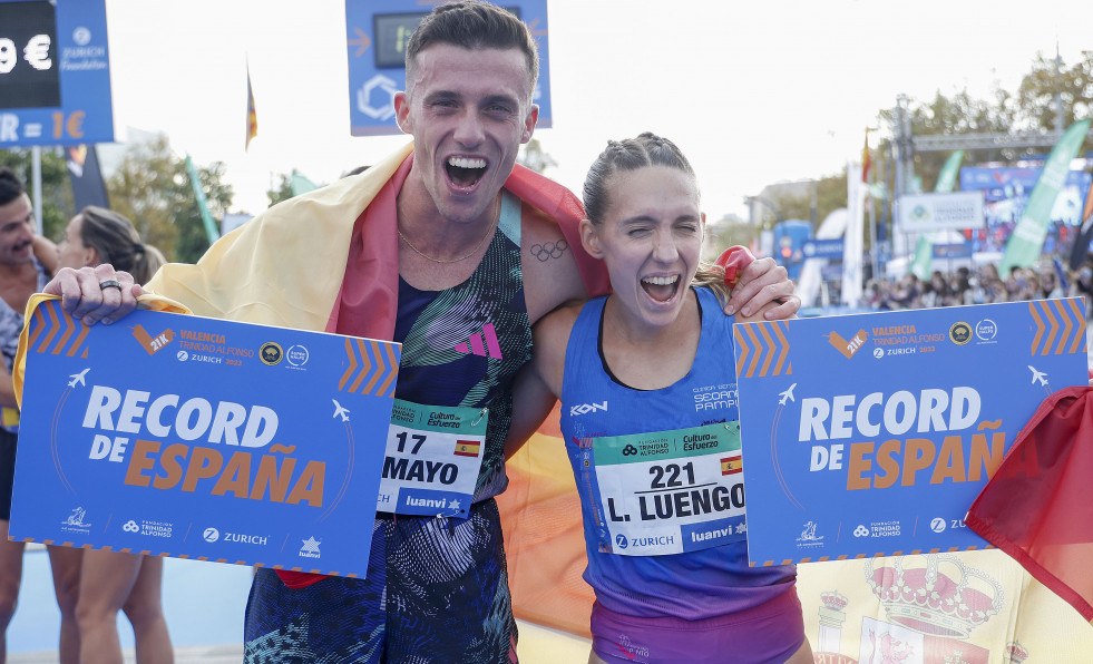 Carlos Mayo y Laura Luengo baten el récord de España de media maratón