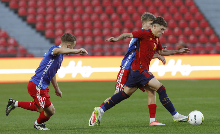 Gol del deportivista Kevin con España en la clasificación para el Europeo sub-19