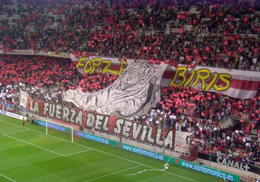 El Sevilla prohíbe todo símbolo de 'Biris' en el Sánchez-Pizjuán