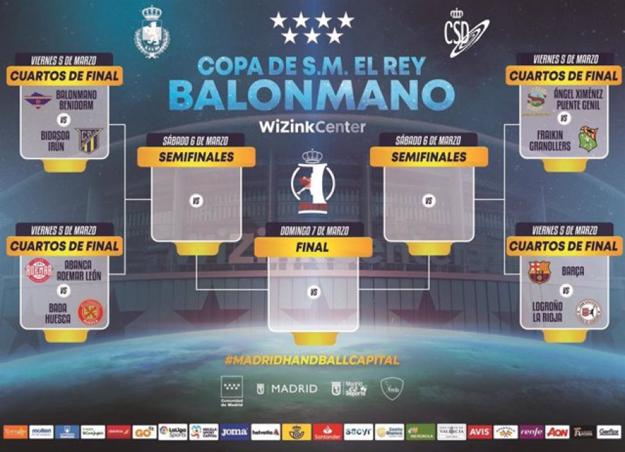 La Copa del Rey de balonmano contará con aforo limitado en el WiZink Center