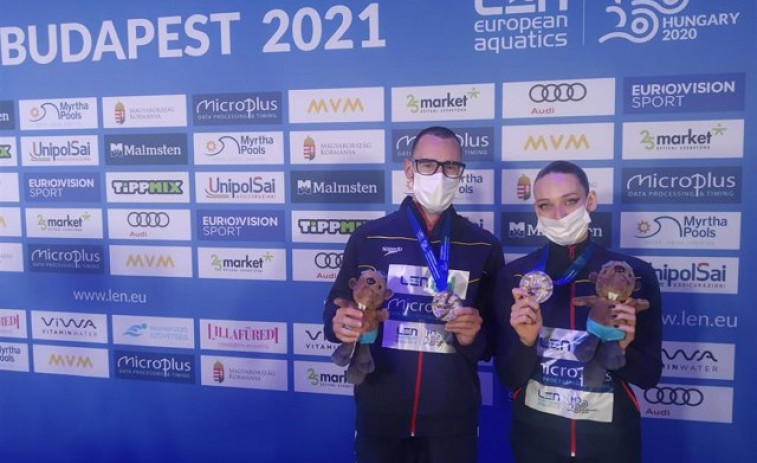 Pau Ribes y Emma García, subcampeones de Europa en el dúo mixto técnico de natación artística