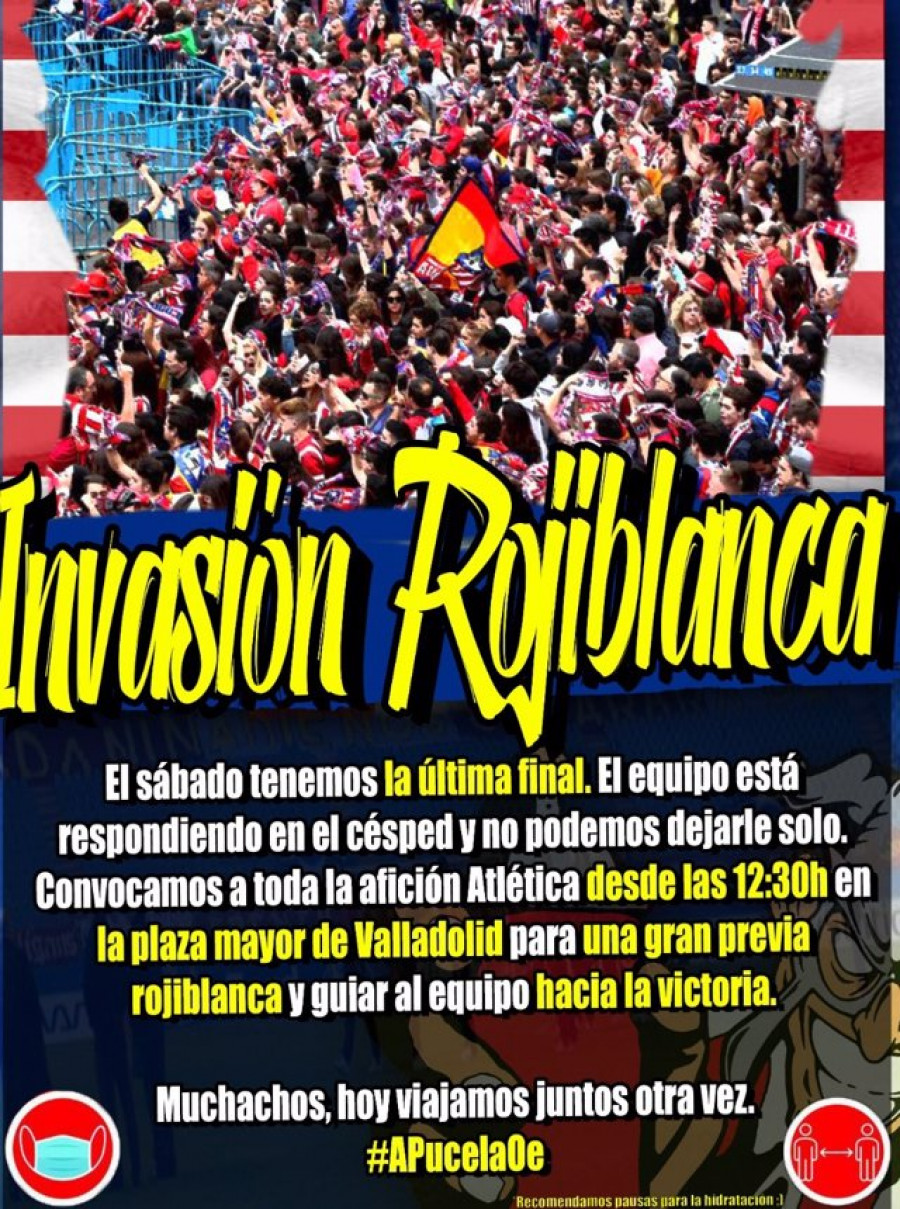 El Frente Atlético convoca una concentración de aficionados en Valladolid el sábado antes del duelo en Zorrilla