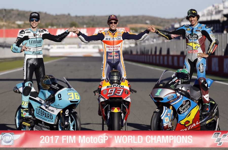 Sexto título mundial para Márquez, victorias de Pedrosa y Martín