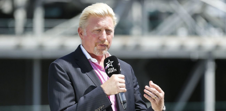 Boris Becker, con el equipo alemán de la Copa Davis