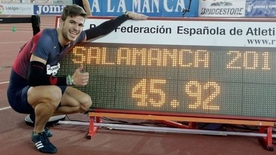 Óscar Husillos bate el récord de España de 400 metros en Salamanca