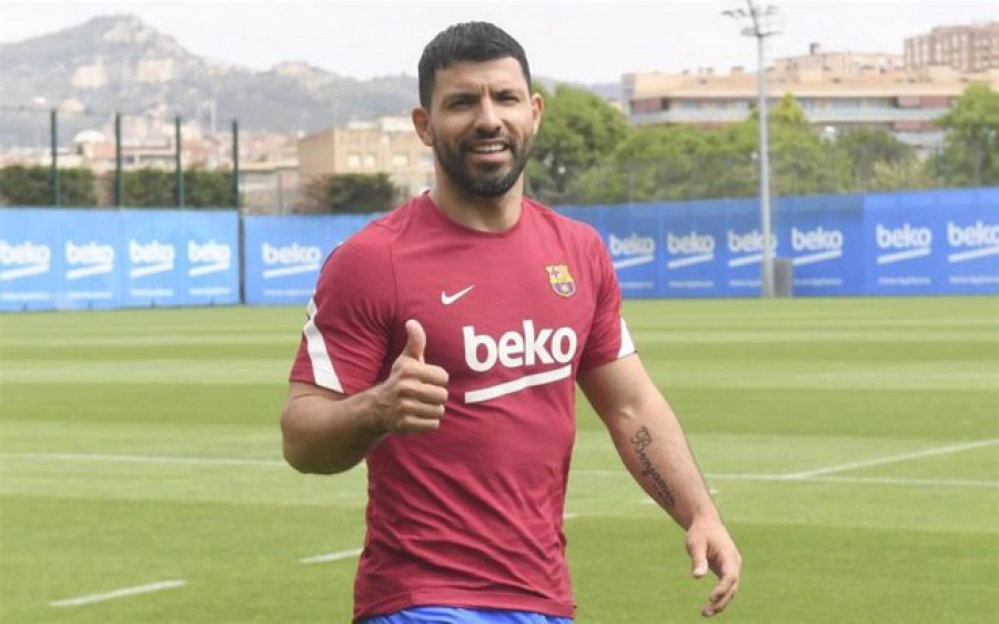 Agüero ya entrena como blaugrana: "Ansioso y desesperado por ver a mis compañeros"