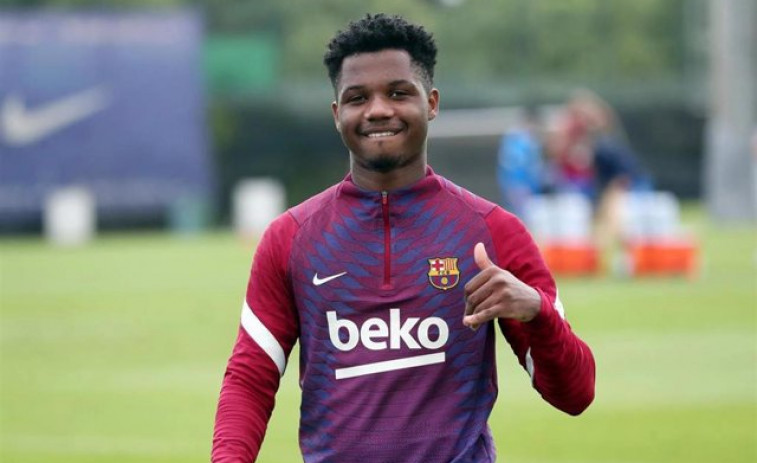 Ansu Fati regresa parcialmente a los entrenamientos de grupo