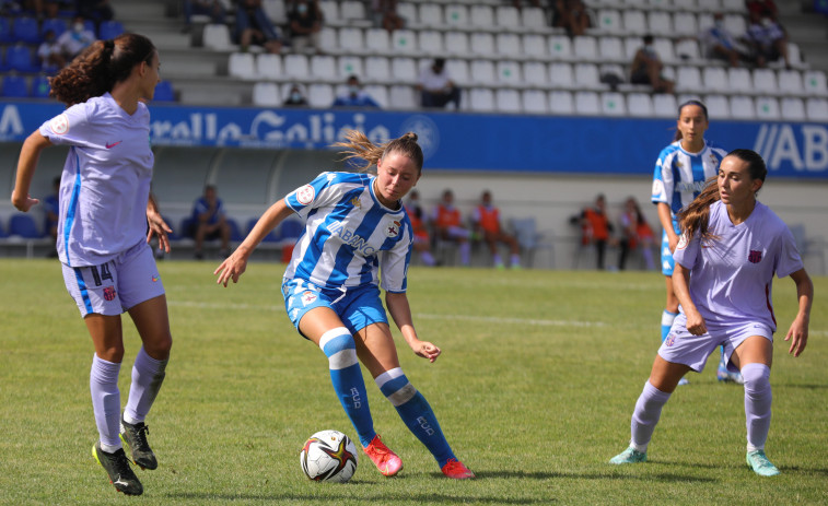 La puesta en escena en  el primer partido de liga del Derportivo Abanca