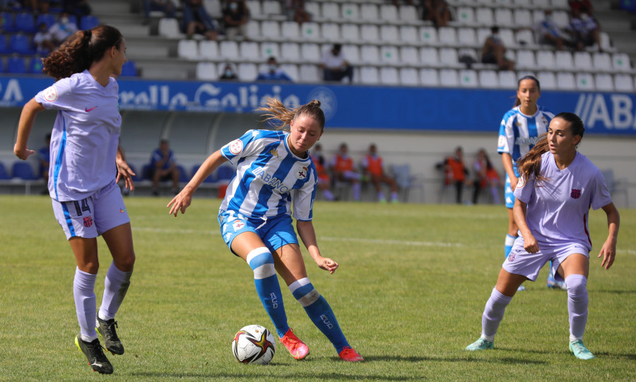 La puesta en escena en  el primer partido de liga del Derportivo Abanca