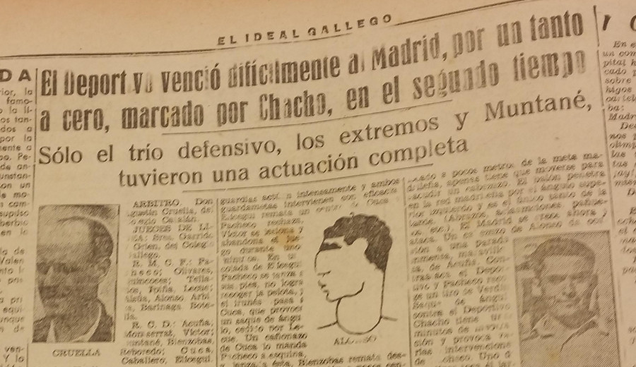 Se cumplen ocho décadas del primer encuentro liguero entre el Depor y el Real Madrid