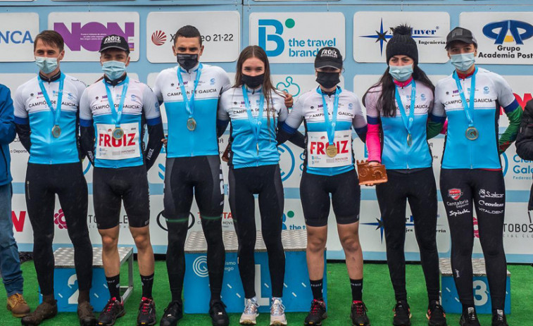 María Filgueiras y Tomás Pombo, campeones gallegos de ciclocrós
