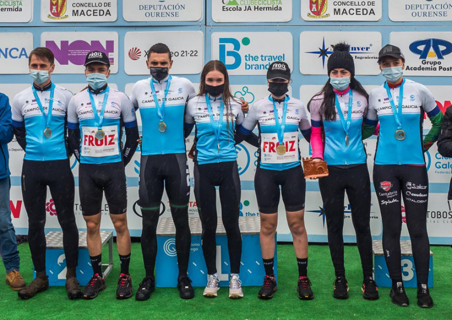 María Filgueiras y Tomás Pombo, campeones gallegos de ciclocrós