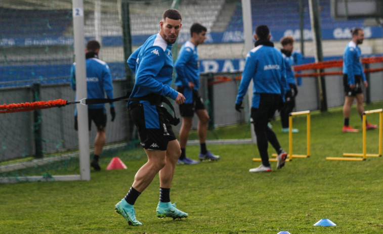 Primer entrenamiento de Álvaro Rey con el RC Deportivo