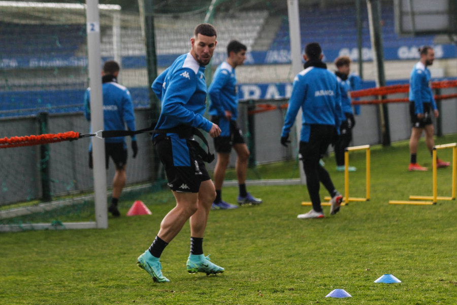 Primer entrenamiento de Álvaro Rey con el RC Deportivo