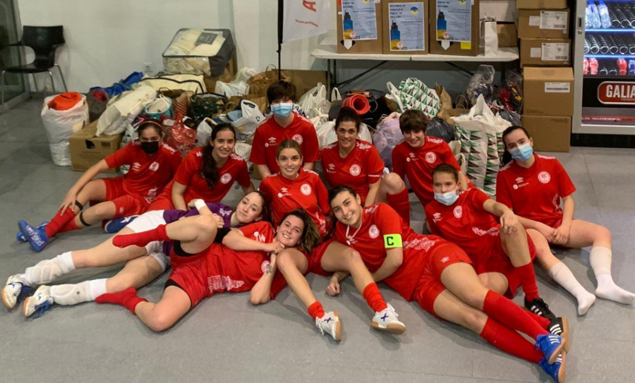 El 5 Coruña Fútbol Sala muestra su solidaridad con el pueblo ucraniano