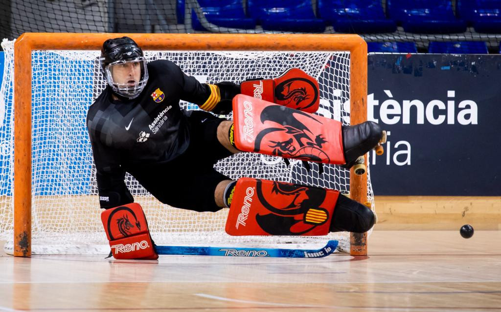 Aitor Egurrola, portero del FC Barcelona hockey patines