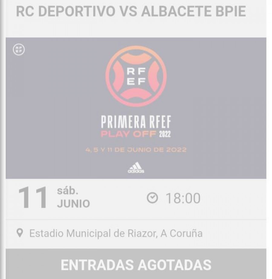 Las entradas del Deportivo-Albacete, agotadas