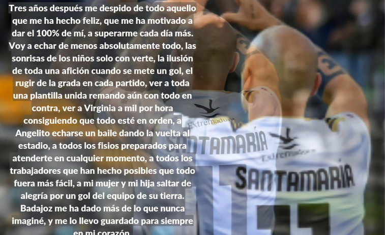 Gorka Santamaría, primer fichaje del Depor, se despide del Badajoz