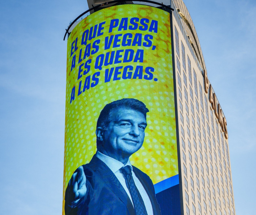 Laporta "reta" al Madrid con otro anuncio gigante en Las Vegas