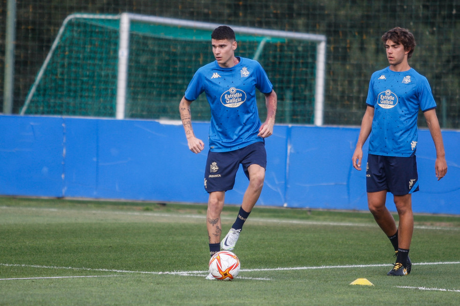Primer entrenamiento de Retuerta con el Depor