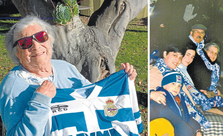 Elvira Lage, una bisabuela blanquiazul