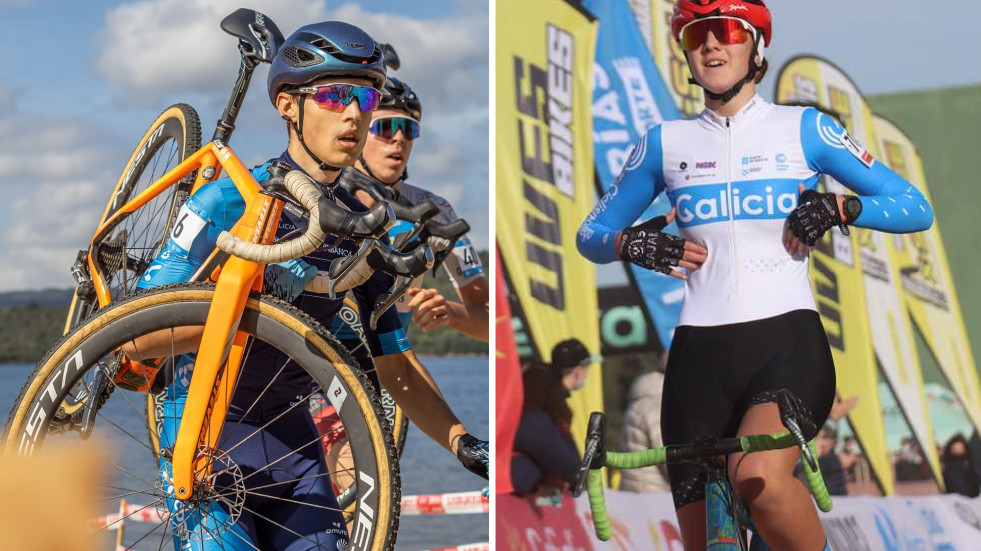 Los coruñeses María Filgueiras y Tomás Pombo, en el Europeo de ciclocrós