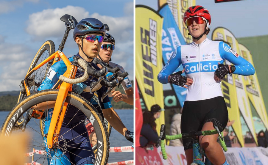 Los coruñeses María Filgueiras y Tomás Pombo, en el Europeo de ciclocrós