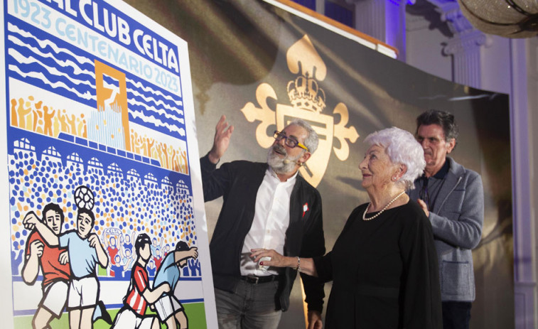 El Celta presenta el cartel de su centenario, obra de Xosé Vizos