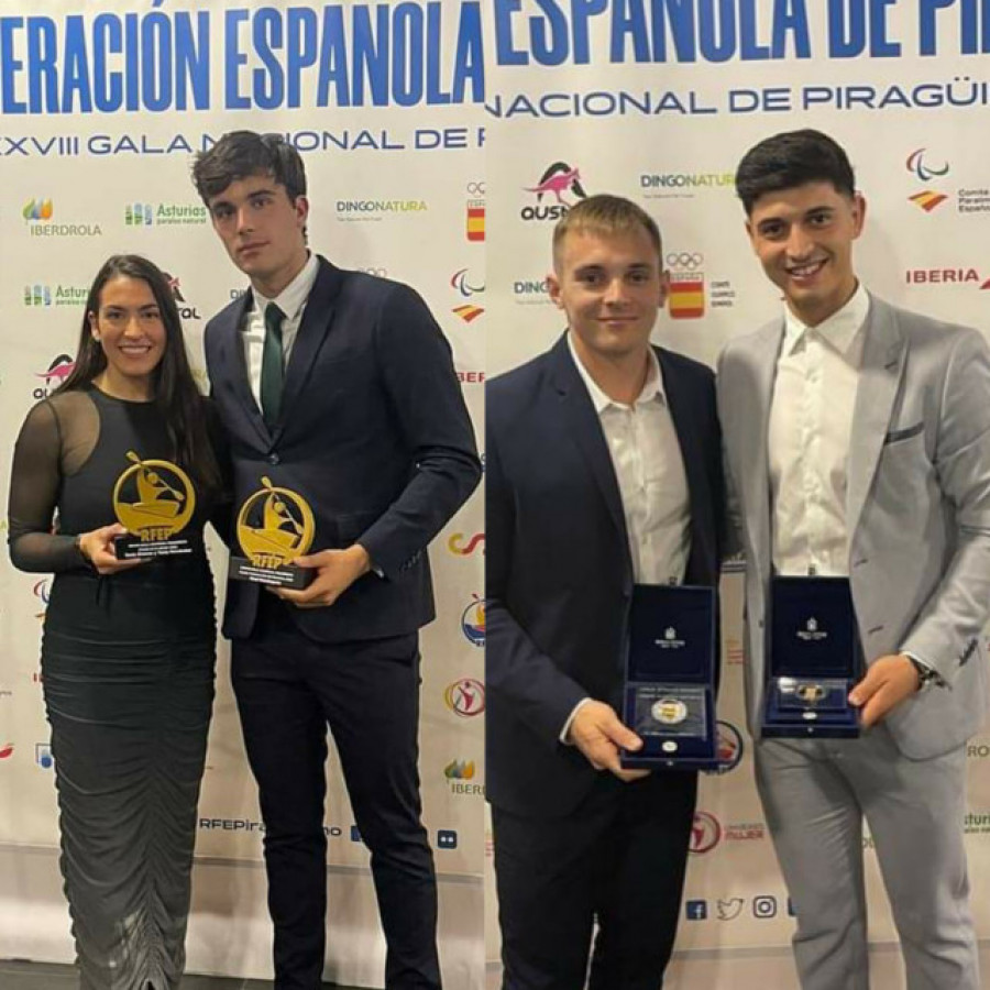 Tania Álvarez, Noel Domínguez y Manuel Fontán, premiados en la Gala del piragüismo español