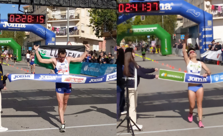 Álvaro Martín y María Pérez, campeones de España de 35 kilómetros marcha