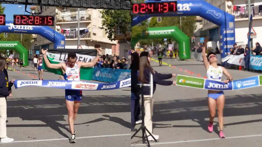 Álvaro Martín y María Pérez, campeones de España de 35 kilómetros marcha