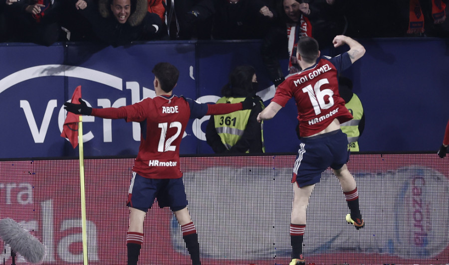 Abde pone en ventaja a Osasuna en las semifinales de la Copa del Rey  (1-0)