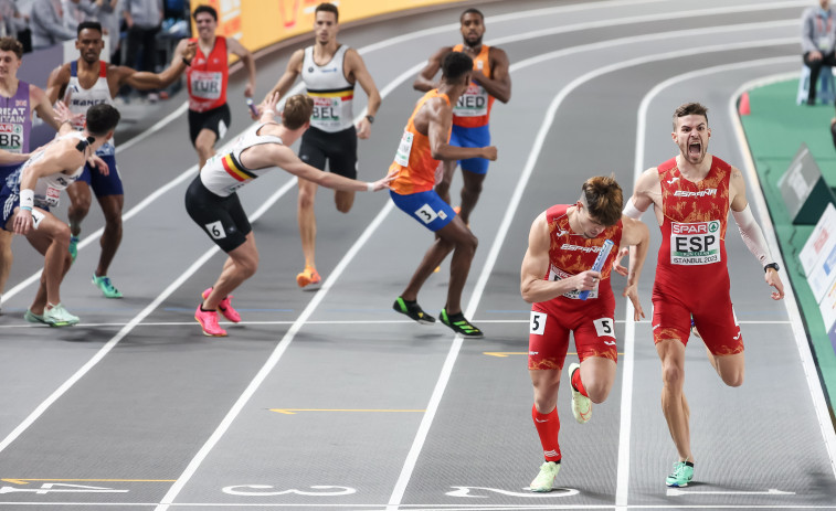 El relevo 4x400 español se queda sin medalla al esprint