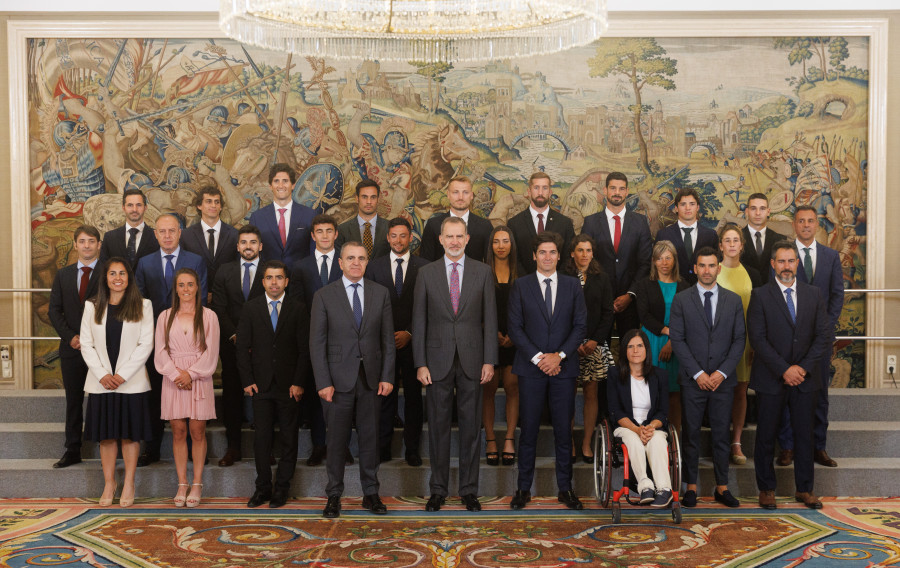 El rey recibe a los medallistas españoles en los Mundiales y Europeos de piragüismo