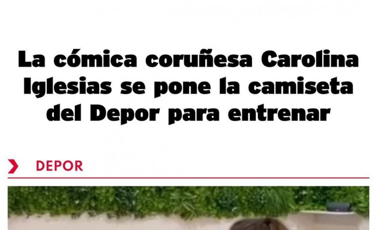 Carolina Iglesias (Percebes y Grelos) hace un guiño al Depor y a DXT
