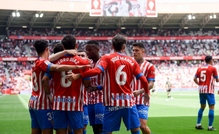 El Sporting  se acerca a la permanencia con una clara victoria ante el Lugo (3-1)