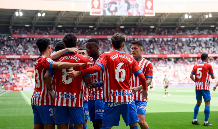 El Sporting  se acerca a la permanencia con una clara victoria ante el Lugo (3-1)