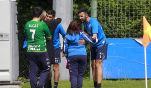 Quiles, el sábado en Riazor y esta mañana en Abegondo, con Pasarón en la mente