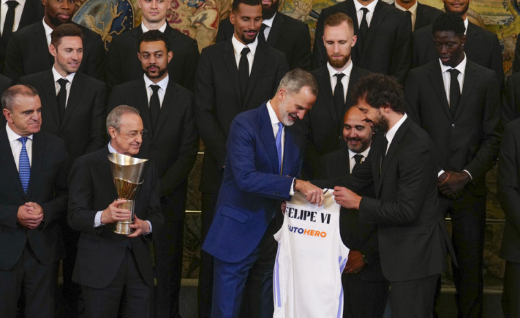 Felipe VI recibe al Real Madrid tras conquistar la Euroliga