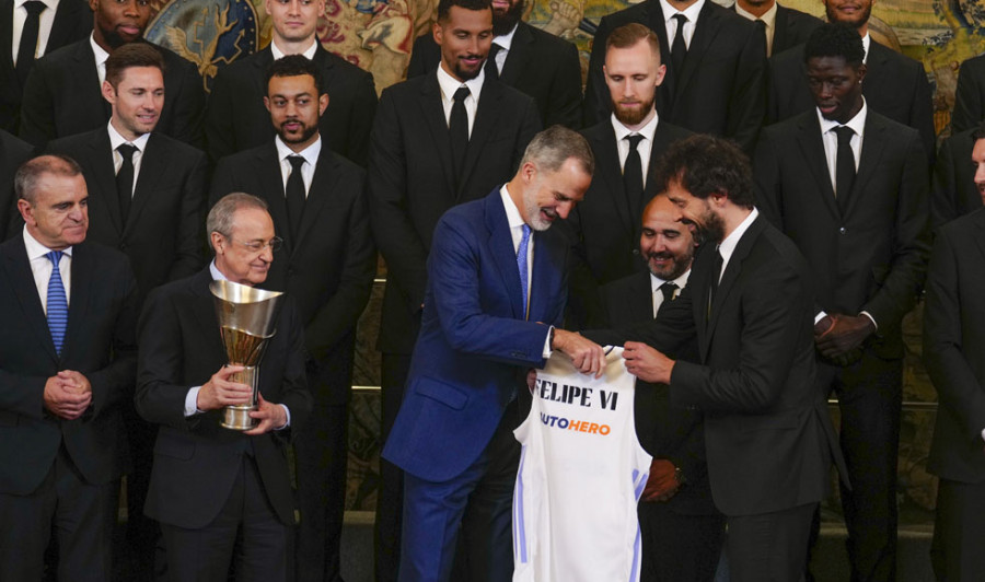 Felipe VI recibe al Real Madrid tras conquistar la Euroliga
