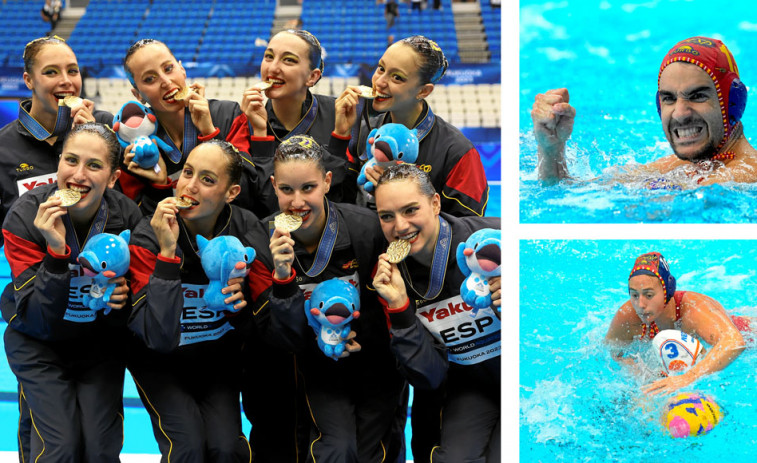España se lleva nueve medallas, con éxitos en artística y waterpolo