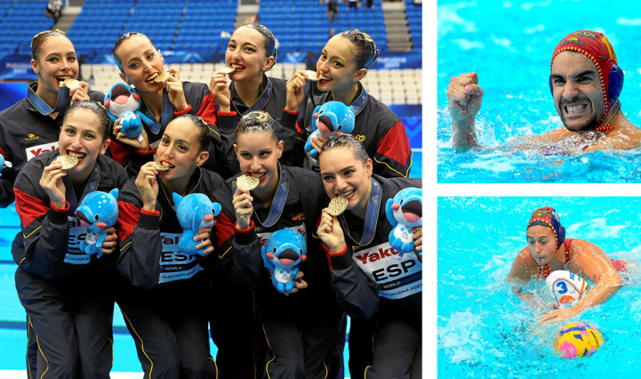 España se lleva nueve medallas, con éxitos en artística y waterpolo