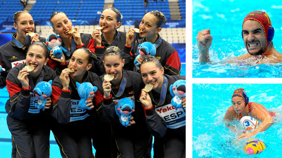 España se lleva nueve medallas, con éxitos en artística y waterpolo