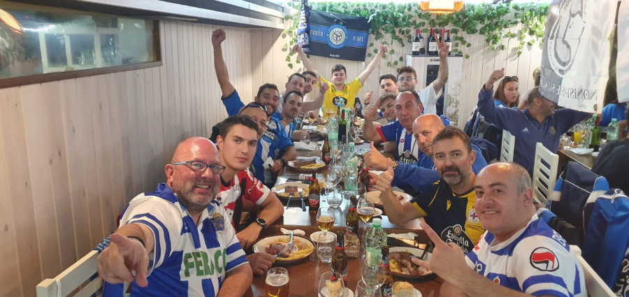 Las peñas del Deportivo en Salamanca todavía se frotan los ojos