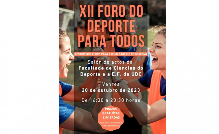 El Foro do deporte para todos vuelve el 20 de octubre