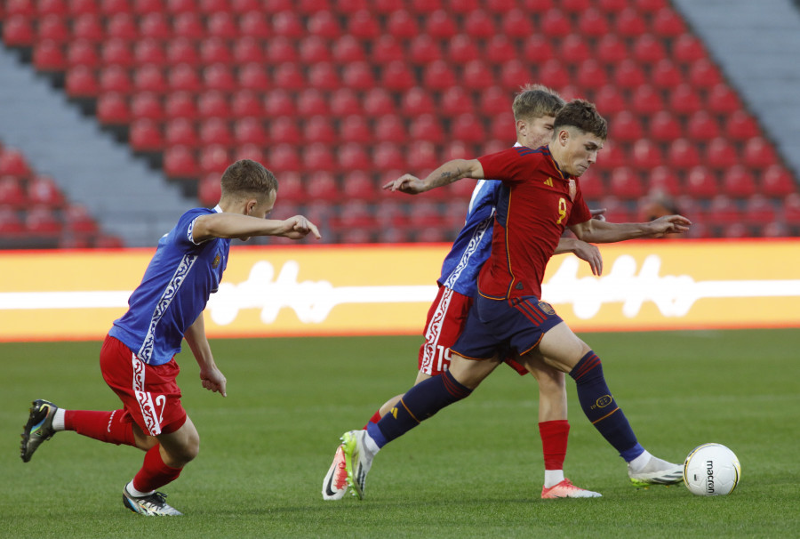 Gol del deportivista Kevin con España en la clasificación para el Europeo sub-19