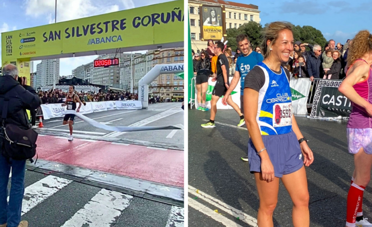 Anxo Castro y Marta Cabello, ganadores de la XIV San Silvestre Coruña