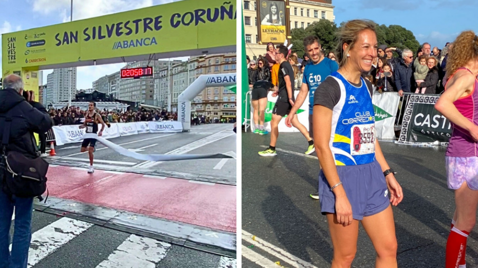 Anxo Castro y Marta Cabello, ganadores de la XIV San Silvestre Coruña