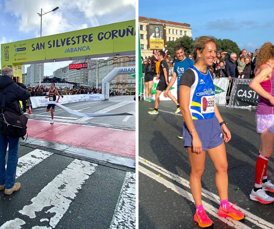 Anxo Castro y Marta Cabello, ganadores de la XIV San Silvestre Coruña