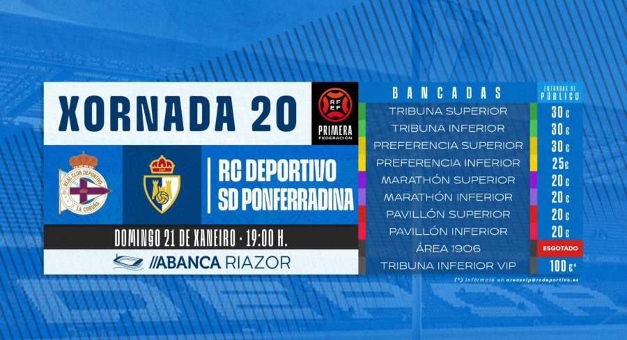 A la venta las entradas para el Deportivo-Ponferradina